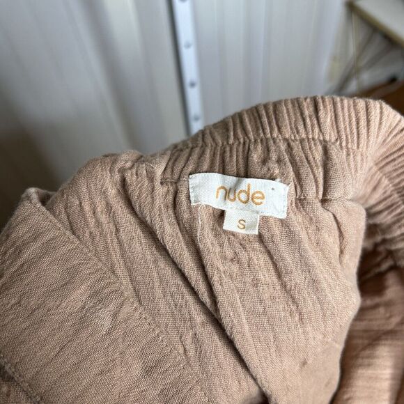 Nude Gauze Midi Skirt A Line Button Down Quilted Size S - Picture 2 of 8